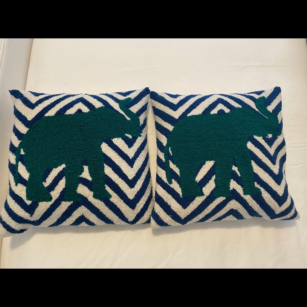 Needlepoint Elephant Pillows - Picture 2 of 5